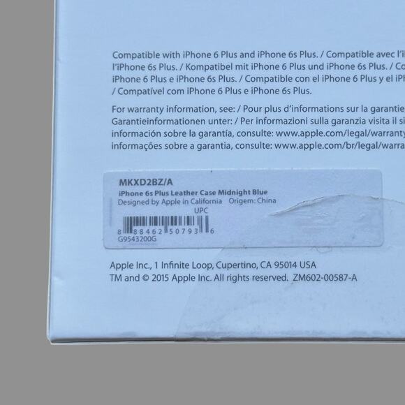 Apple Leather Case for iPhone 6s Plus Midnight Blue NWT - Picture 3 of 4